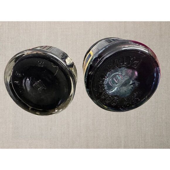 Set of 2 Vintage Glass Writing Fluid Bottles | Antique Desk Decor | Collectible - Picture 6 of 6